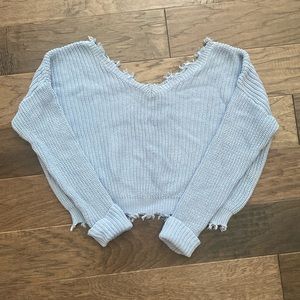 Moon & Madison Blue Cropped Sweater Size Small